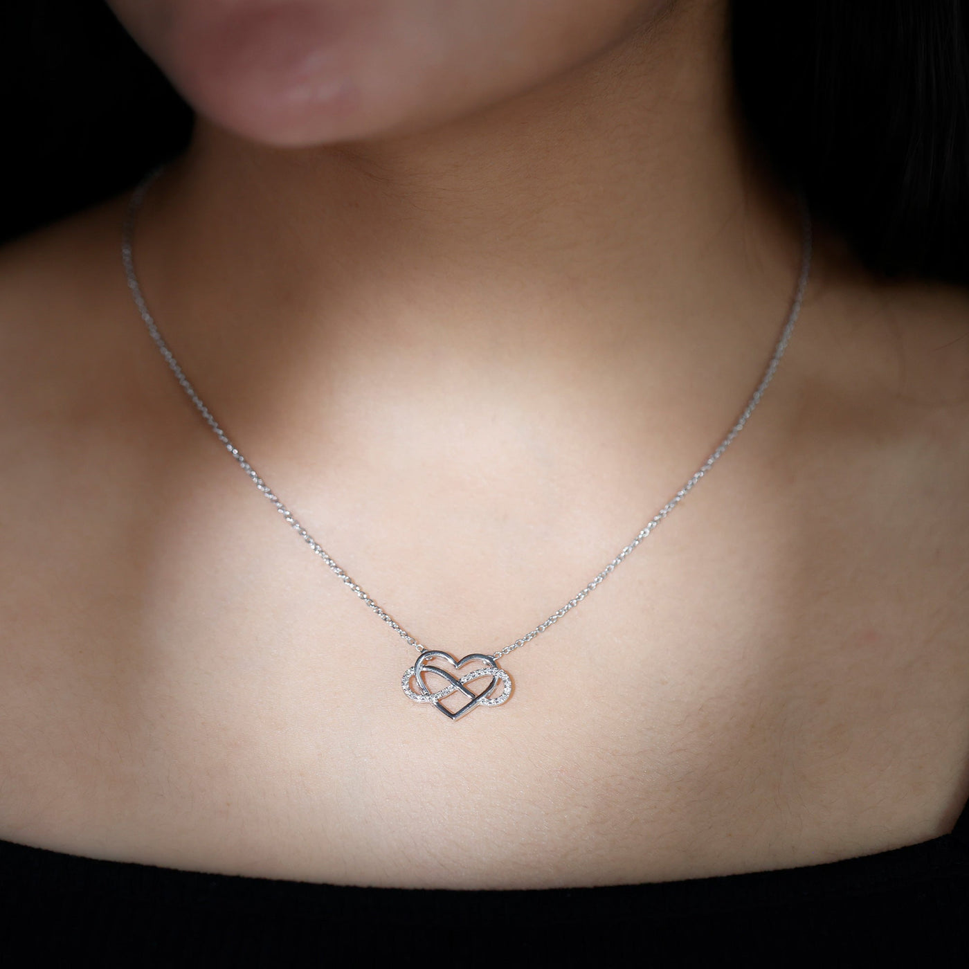 Certified Moissanite Infinity Heart Necklace Rosec Jewels