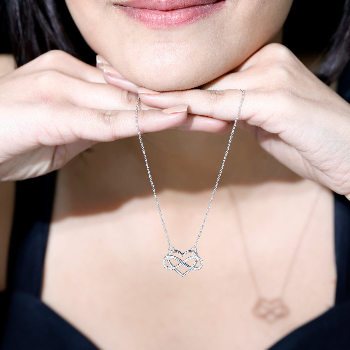 Certified Moissanite Infinity Heart Necklace Rosec Jewels