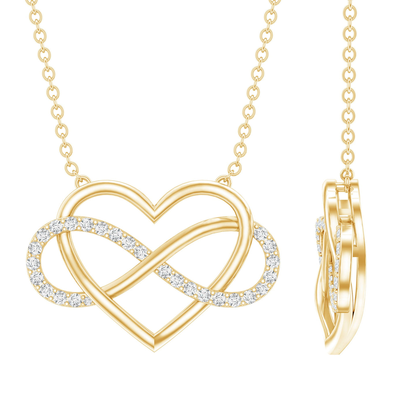 Certified Moissanite Infinity Heart Necklace Rosec Jewels