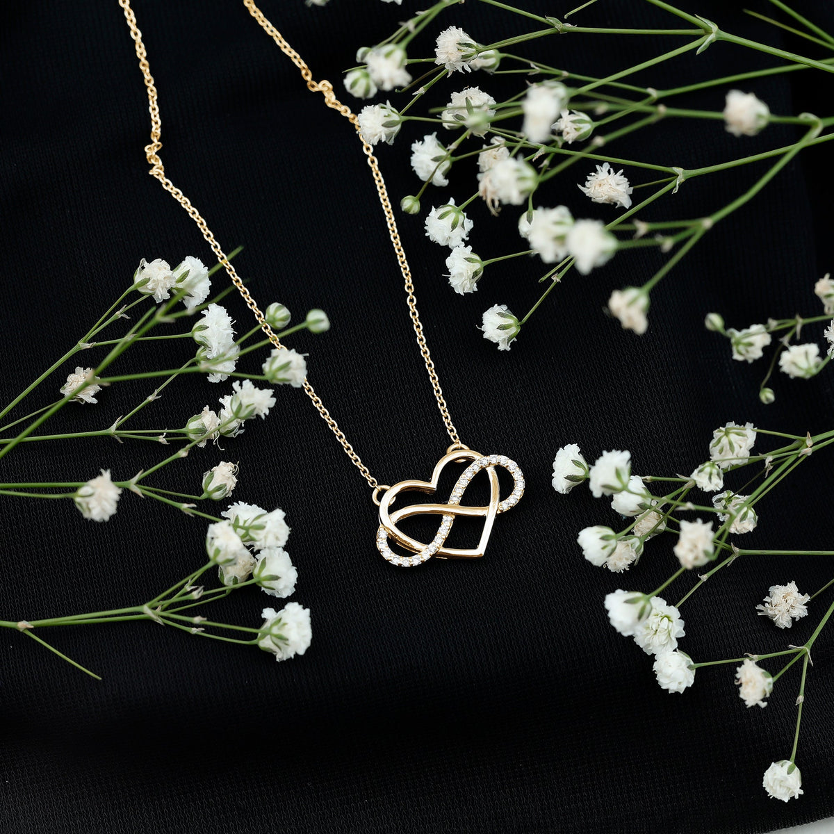 Certified Moissanite Infinity Heart Necklace Rosec Jewels