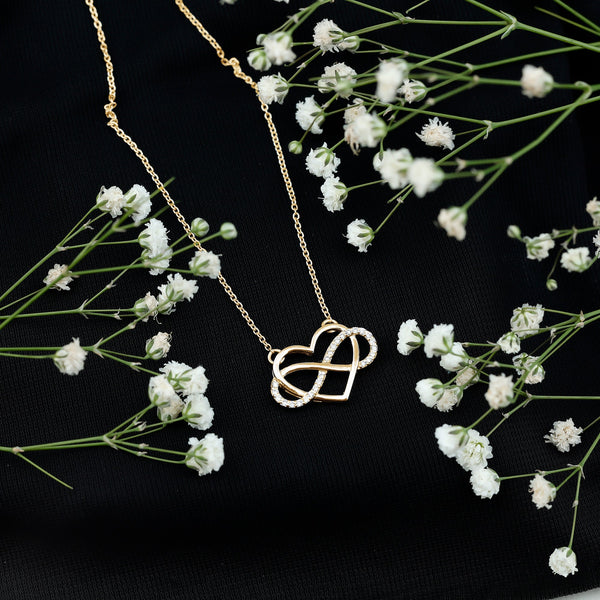 Certified Moissanite Infinity Heart Necklace Rosec Jewels