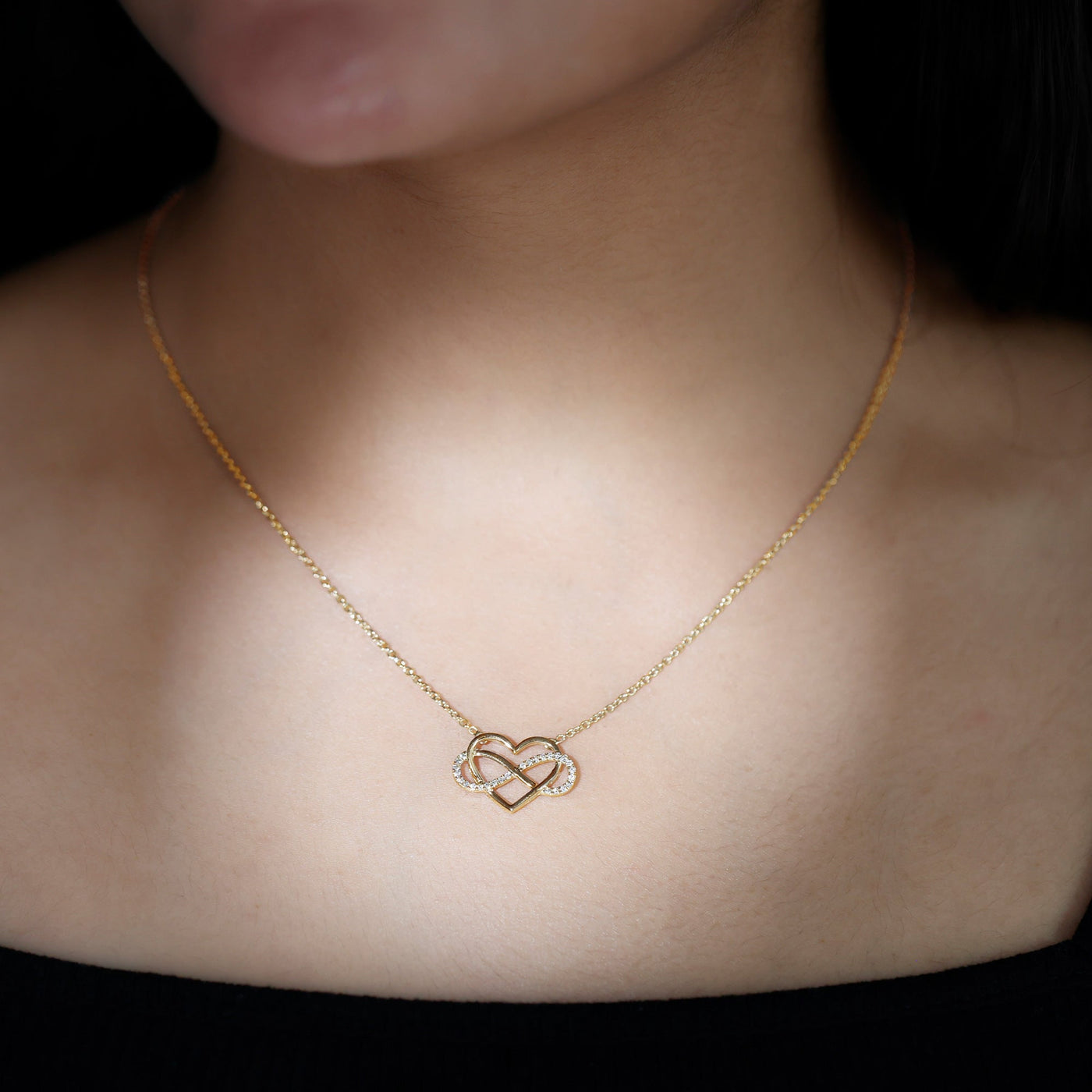 Certified Moissanite Infinity Heart Necklace Rosec Jewels