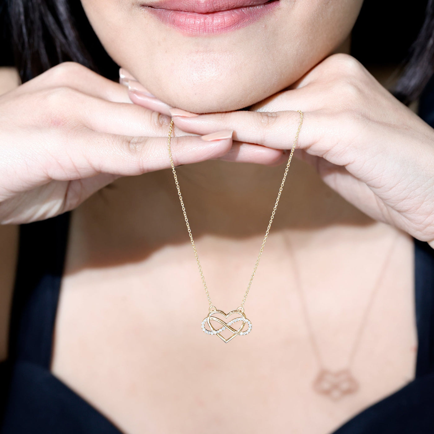 Certified Moissanite Infinity Heart Necklace Rosec Jewels