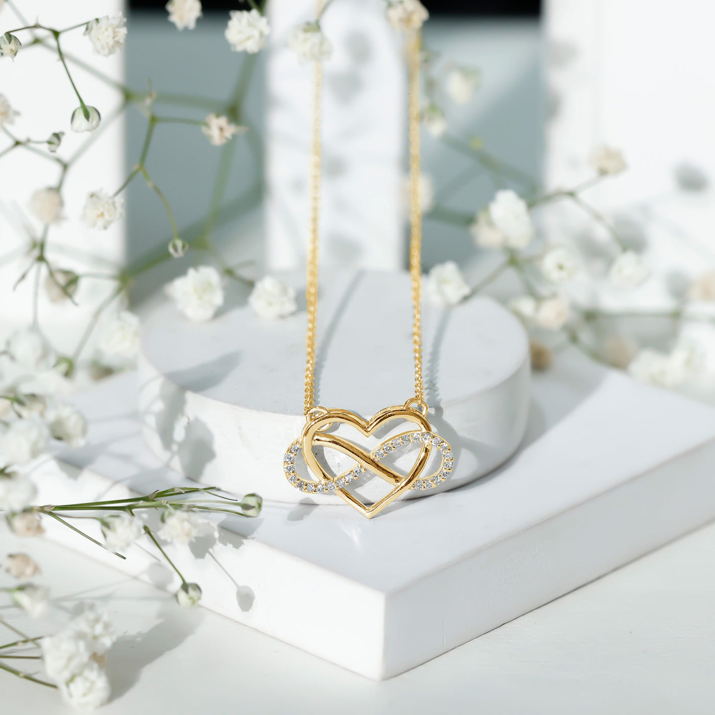 Certified Moissanite Infinity Heart Necklace Rosec Jewels