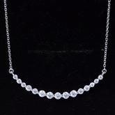 Moissanite Curved Bar Necklace for Women Rosec Jewels