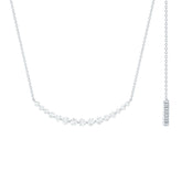 Moissanite Curved Bar Necklace for Women Rosec Jewels