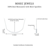 Moissanite Curved Bar Necklace for Women Rosec Jewels