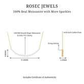 Moissanite Curved Bar Necklace for Women Rosec Jewels
