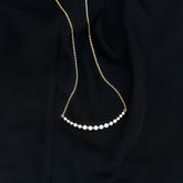Moissanite Curved Bar Necklace for Women Rosec Jewels
