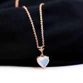 0.75 Carat Heart Shape Ethiopian Opal Necklace With Chain Rosec Jewels