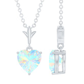 0.75 Carat Heart Shape Ethiopian Opal Necklace With Chain Rosec Jewels