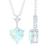 0.75 Carat Heart Shape Ethiopian Opal Necklace With Chain Rosec Jewels