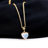 0.75 Carat Heart Shape Ethiopian Opal Necklace With Chain Rosec Jewels