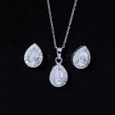 Certified Moissanite Teardrop Jewelry Set Rosec Jewels