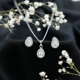 Certified Moissanite Teardrop Jewelry Set Rosec Jewels