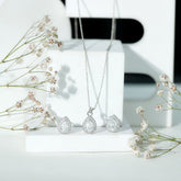 Certified Moissanite Teardrop Jewelry Set Rosec Jewels
