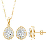 Certified Moissanite Teardrop Jewelry Set Rosec Jewels