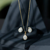 Certified Moissanite Teardrop Jewelry Set Rosec Jewels