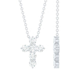 Round Cut Moissanite Cross Pendant Necklace Rosec Jewels