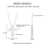 Round Cut Moissanite Cross Pendant Necklace Rosec Jewels