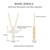 Round Cut Moissanite Cross Pendant Necklace Rosec Jewels