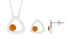 Natural Citrine Geometric Pendant and Earrings Set with Moissanite Rosec Jewels