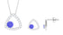 Real Tanzanite and Moissanite Open Triangle Jewelry Set Rosec Jewels
