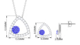 Real Tanzanite and Moissanite Open Triangle Jewelry Set Rosec Jewels