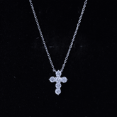 Lab Grown Diamond Religious Cross Pendant Necklace Rosec Jewels