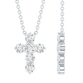 Lab Grown Diamond Religious Cross Pendant Necklace Rosec Jewels
