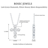 Lab Grown Diamond Religious Cross Pendant Necklace Rosec Jewels