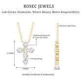 Lab Grown Diamond Religious Cross Pendant Necklace Rosec Jewels