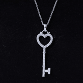 Lab Grown Diamond Key To My Heart Pendant Necklace Rosec Jewels