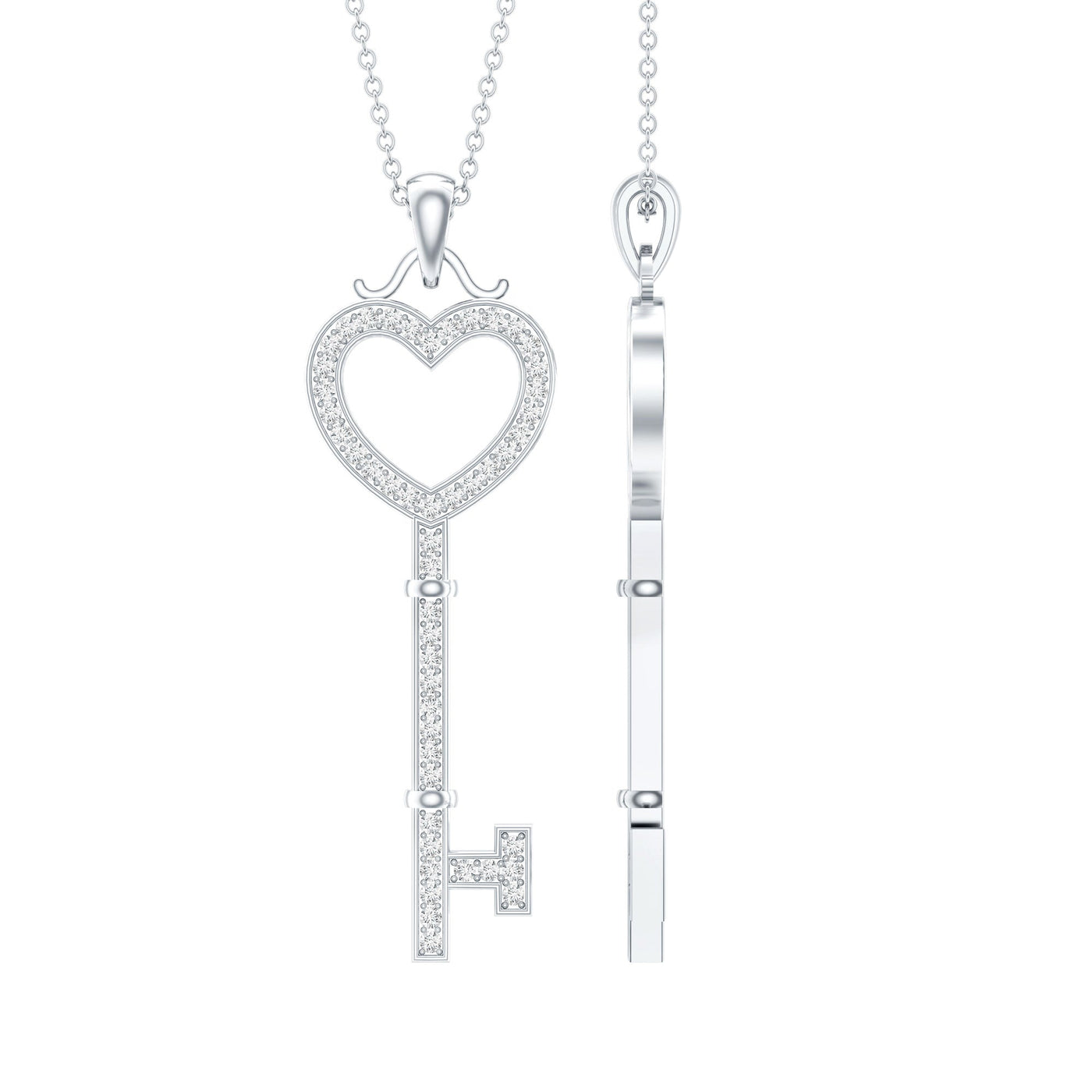 Lab Grown Diamond Key To My Heart Pendant Necklace Rosec Jewels