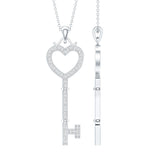 Lab Grown Diamond Key To My Heart Pendant Necklace Rosec Jewels