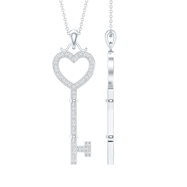 Lab Grown Diamond Key To My Heart Pendant Necklace Rosec Jewels
