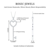 Lab Grown Diamond Key To My Heart Pendant Necklace Rosec Jewels