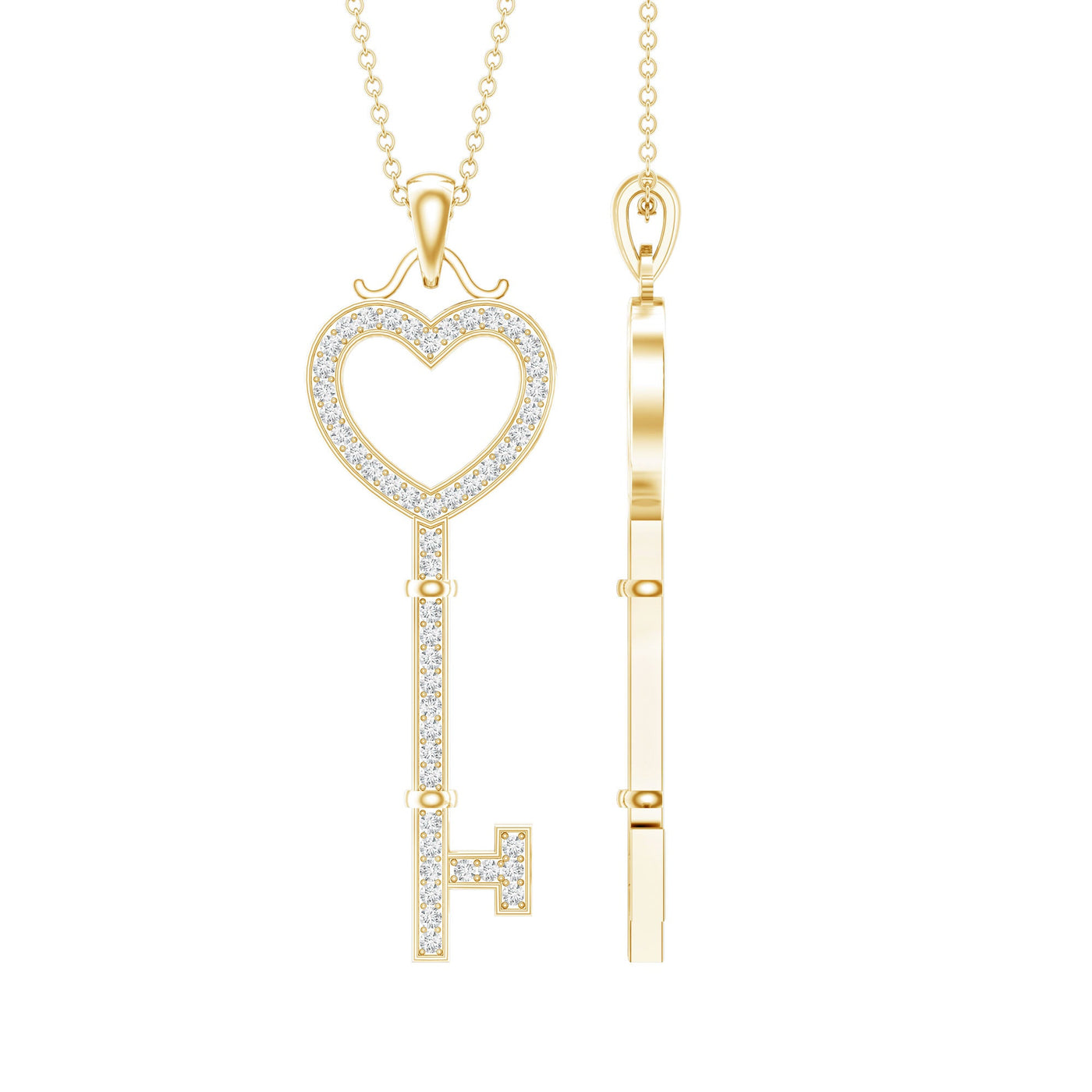 Lab Grown Diamond Key To My Heart Pendant Necklace Rosec Jewels