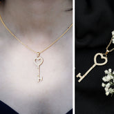 Lab Grown Diamond Key To My Heart Pendant Necklace Rosec Jewels