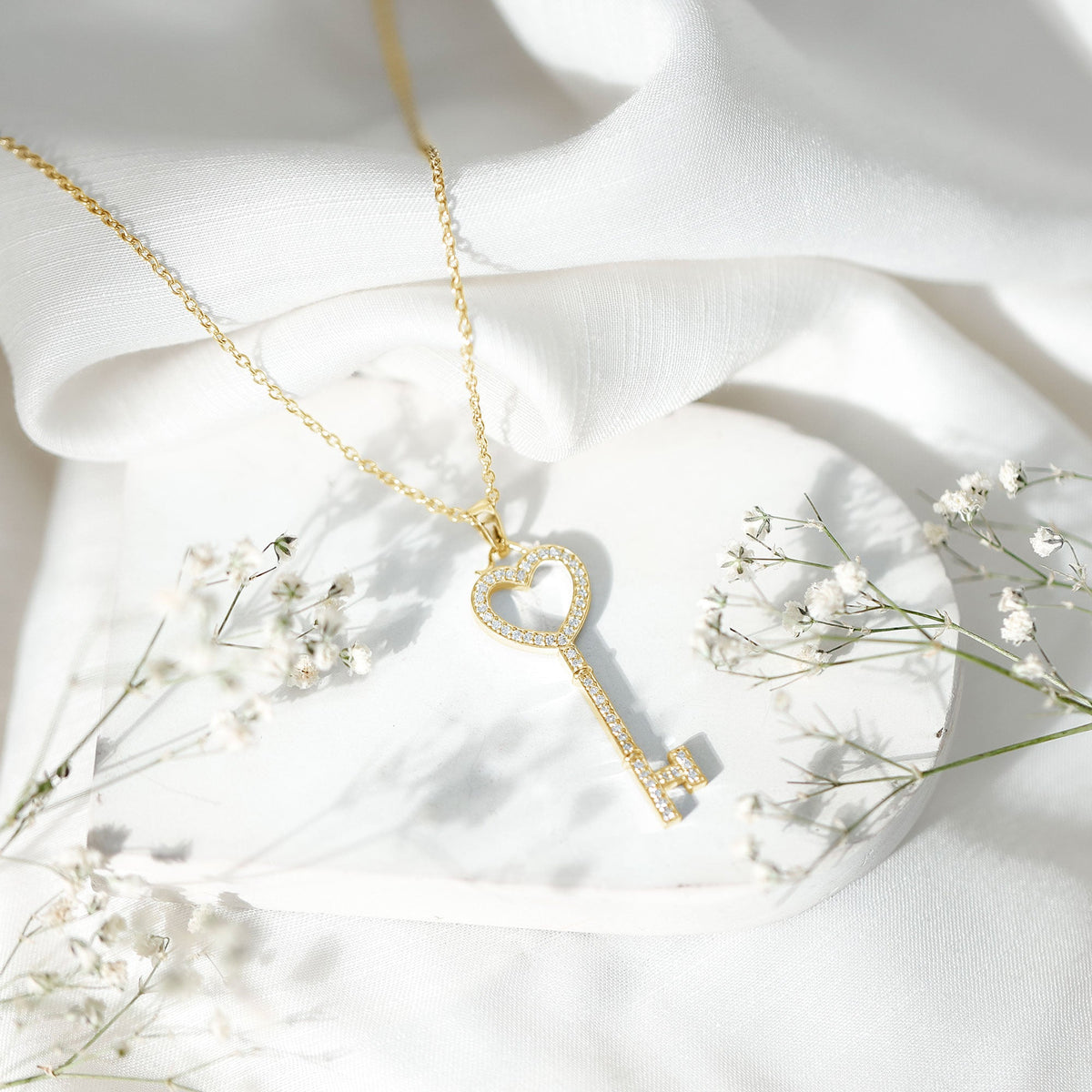 Lab Grown Diamond Key To My Heart Pendant Necklace Rosec Jewels