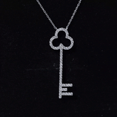 Certified Moissanite Key Pendant Necklace Rosec Jewels