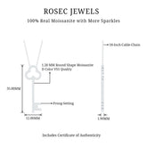 Certified Moissanite Key Pendant Necklace Rosec Jewels