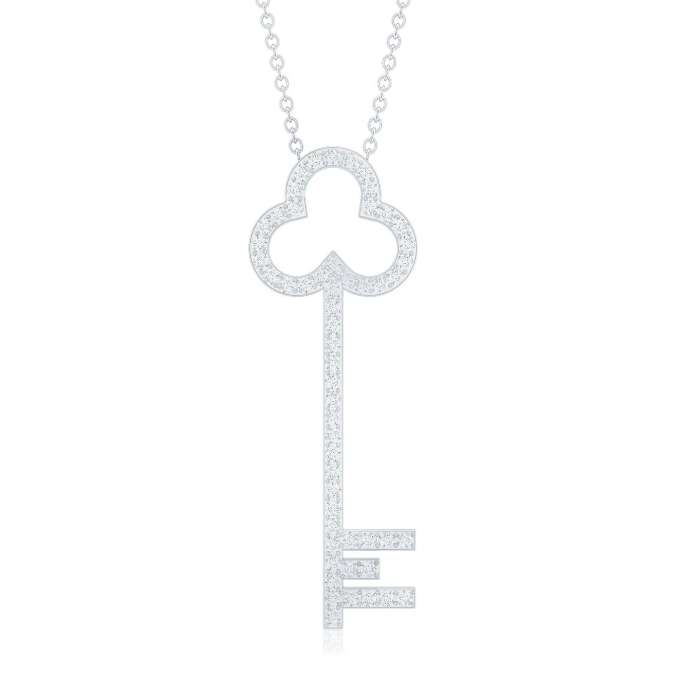 Certified Moissanite Key Pendant Necklace Rosec Jewels