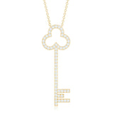 Certified Moissanite Key Pendant Necklace Rosec Jewels