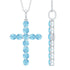 Womens Aquamarine Cross Pendant Necklace with Chain Rosec Jewels