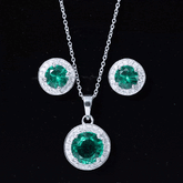 Certified Lab Grown Emerald Moissanite Bridal Jewelry Set Rosec Jewels