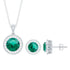 Certified Lab Grown Emerald Moissanite Bridal Jewelry Set Rosec Jewels