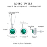 Certified Lab Grown Emerald Moissanite Bridal Jewelry Set Rosec Jewels