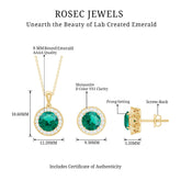Certified Lab Grown Emerald Moissanite Bridal Jewelry Set Rosec Jewels