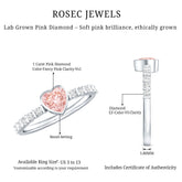 IGI Certified 1 CT Lab Grown Pink Diamond Heart Engagement Ring with Side Stones Rosec Jewels